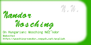 nandor wosching business card